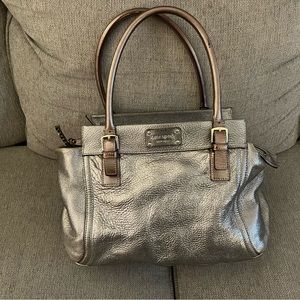 Kate Spade Cheltenham Bag Silver metallic leather